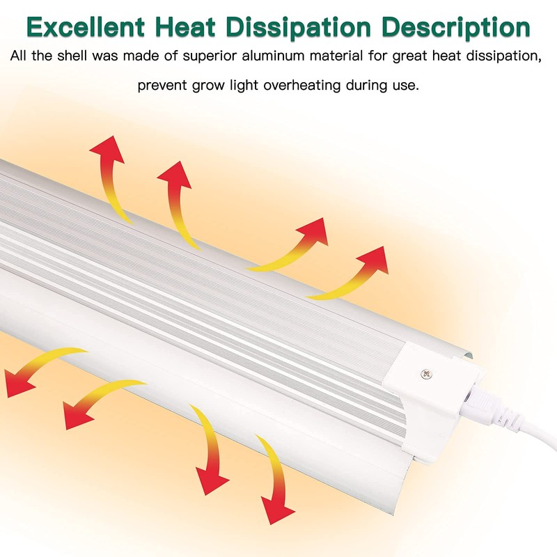 SZHLUX Grow Light 4FT 140W (2×70W, 800W Equivalent) Super Bright