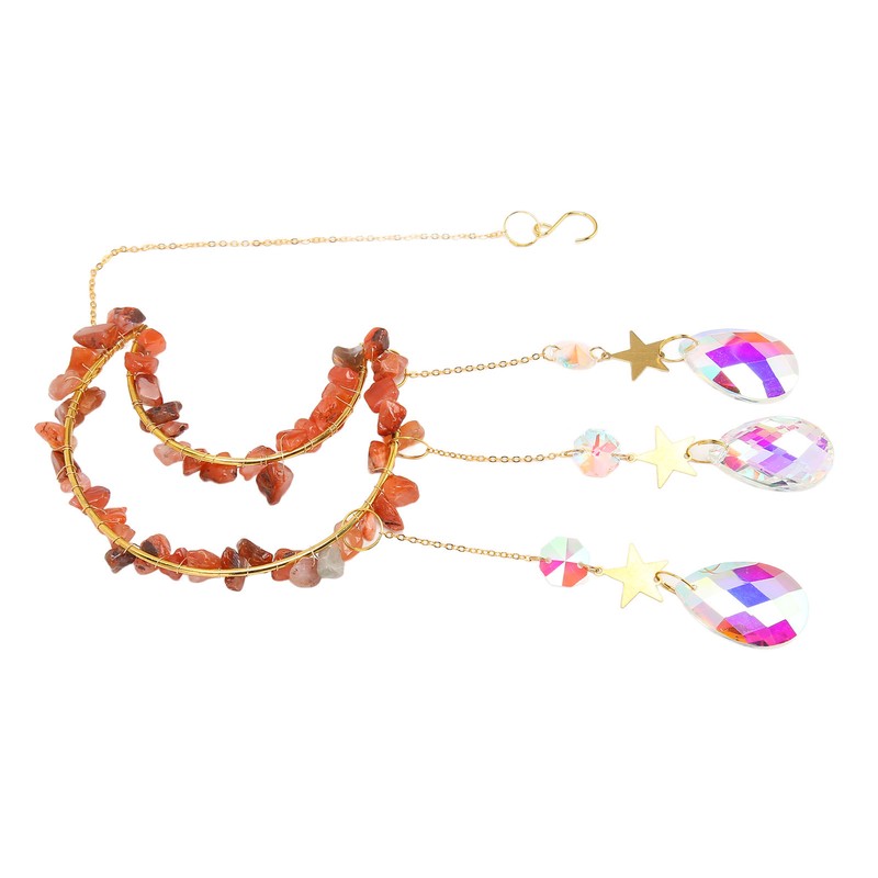 Moon Wind Chimes Bright Crystal Hanging Pendant Window Decoration for