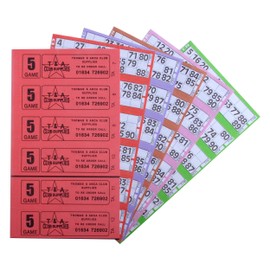 Jumbo Bingo Jumbo Bingo 750 BOOKS 5 PAGE GAME STRIPS OF 6 TV TICKET SHEET BIG BOLD NUMBERS