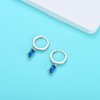 Sterling Silver Drop Hoop Earrings for Women, Small Silver Huggie