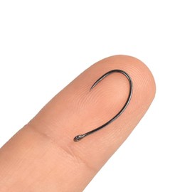 MUUNN 100Pcs Fly Tying Hooks,Curved Nymph Caddis Fly Hook for Fly Tying,Barbless Fly Fishing Hooks 14#