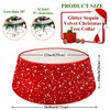 FUHSY Red Christmas Tree Collar Glitter Large Xmas Tree Skirt