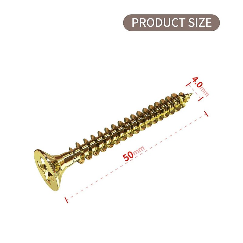 TOPYWMSP 4x50mm Wood Screws,Flat Head Screws for Wood, Zinc Galvanized,Multi