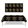 3 Pack 80th Birthday Tablecloth Decorations for Men Women, Black