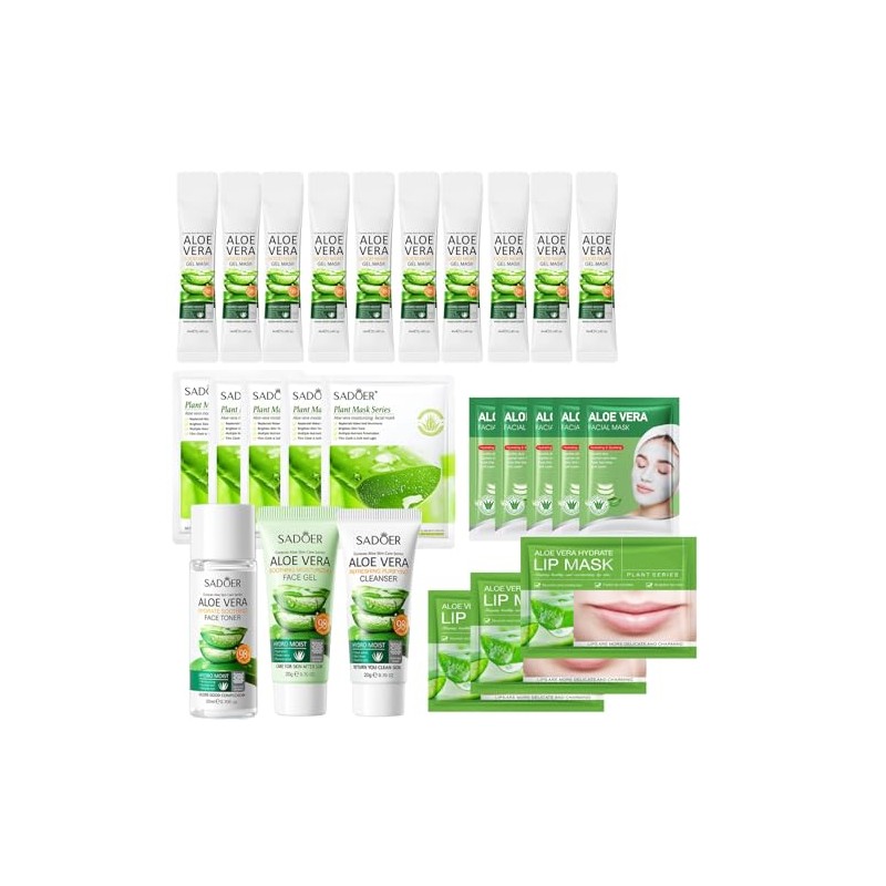 ISBEAUSOLS 26PCS Aloe Vera Skin Care Set