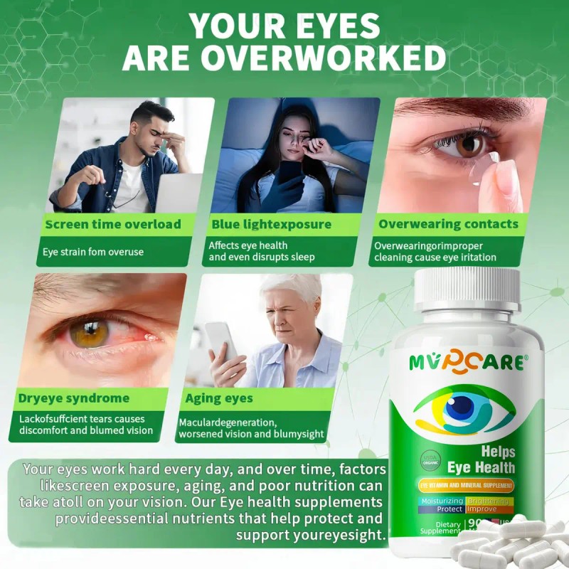 Mvpcare Lutein Eye Vitamin Supplement Nutricional Salud Macular Ojo Seco