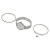 3pcs Women Watch Rhinestone Bracelet Set Accurate Time Stylish Waterproof