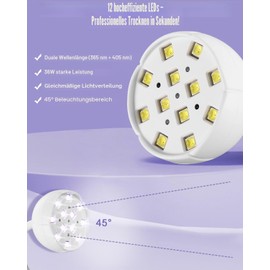 Kixolo UV Lamp for Gel Nails Mini, with 12 LEDs, Sensor, 3 Timer Modes, 360° Adjustable Hose Arm, Rechargeable Mini UV Lamp for Nails, Portable UV Lamp Small for French Nail Tips