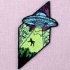 Beam Me Up X-File UFO Alien Patch Embroidered Applique Badge