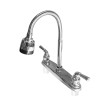QX Kitchen Sink Faucet Stainless steel Double Handle Pull Down