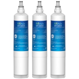 EcoAqua 5231JA2006A Refrigerator Water Filter, Replacement for LG® LT600P®, 5231JA2006A, 5231JA2006B, KENMORE 46-9990, 9990, 469990 Refrigerator Replacement Filter, 3 Filters