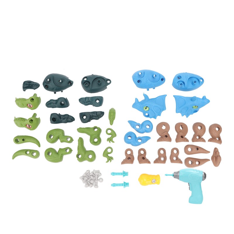 2 Sets Dinosaur Assemble Toy Develop Hand On Ability Educational
