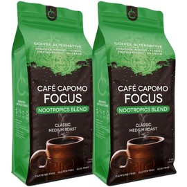Cafe Capomo Focus Nootropic Adaptogen, Ashwagandha, Bacopa, Mucuna Coffee Alternative, Caffeine Free 11 oz. - 25 Years of Premium Service From Tattva's Herbs
