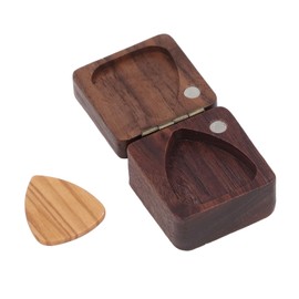 Guitar Picks Box Portable Multifunctional Wooden Guitar Picks Case Storage Organizer for Guitarists Musician