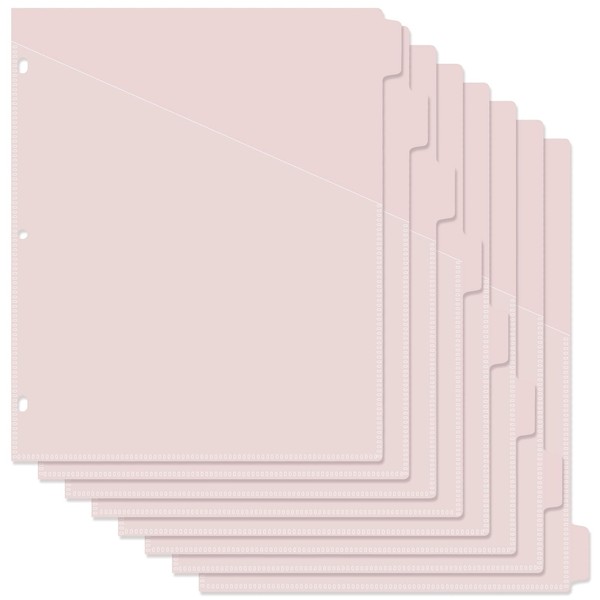 Koqye Binder Dividers with Pockets - 8 Plastic Dividers for