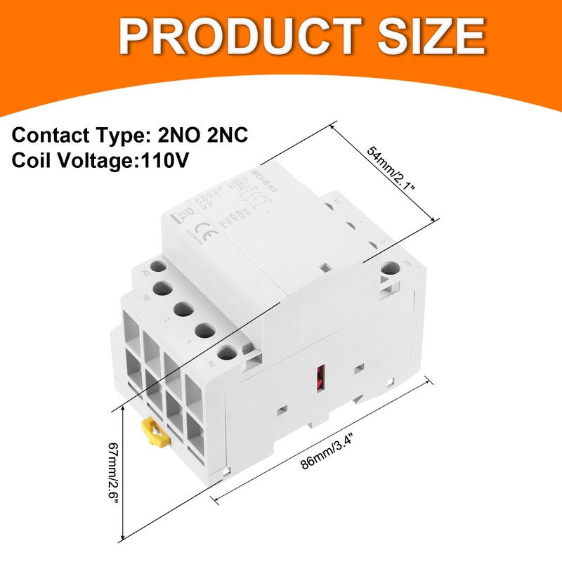sourcing map AC Contactor 63A 4 Pole 2NO 2NC 110V