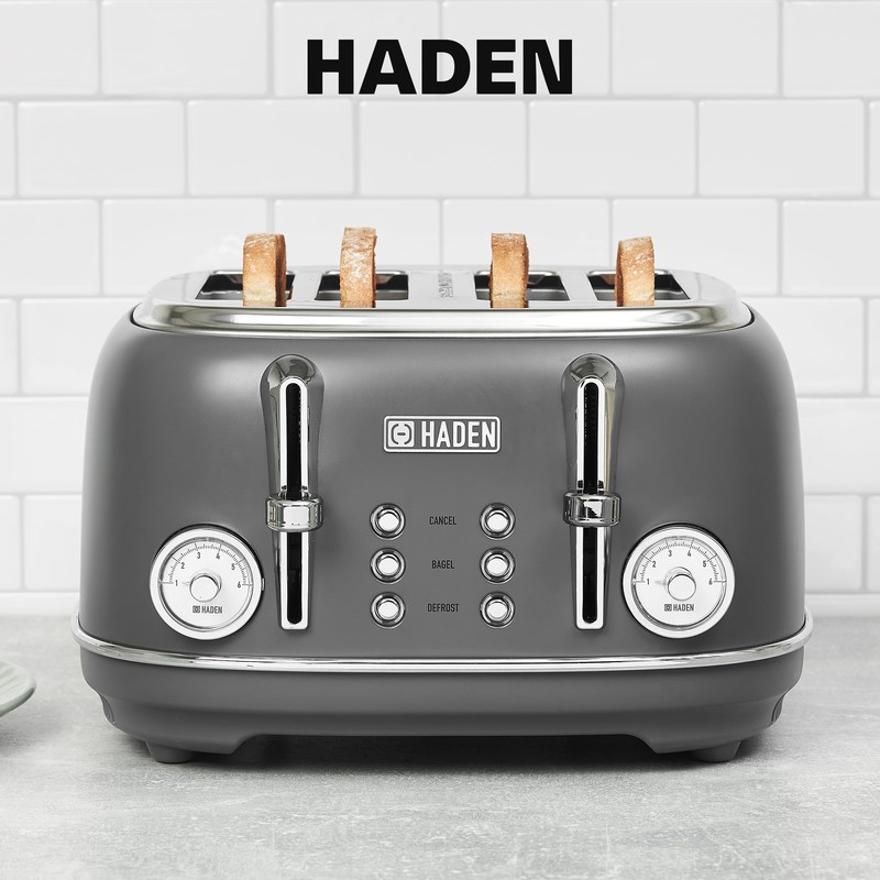 Haden Chelsea 4 Slice Wide Slot Toaster with Adjustable Browning