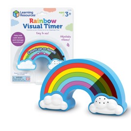 Learning Resources Timer Visivo Arcobaleno per Bambini, Dai 3 Anni, Timer per Classe e Casa, Supporto Sensoriale per Transizioni, 5 Impostazioni di Tempo