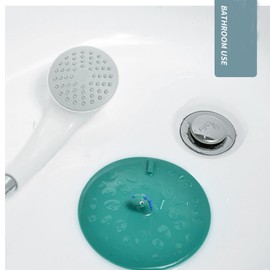 Silicone Bathtub & Shower Drain Plug - Kitchen & Laundry Sink Stopper (Green)