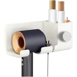 Soporte para secador de pelo GLANSI, soporte para secador de pared, organizador de herramientas para el cabello de baño, organizador de accesorios