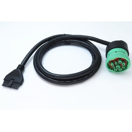 Green 9pin J1939 to 10pin Cable for PT30 ELD Logbook Compliant ECM w/DOT, Compatible with Most Trucks Freighliner & Kenworth, etc