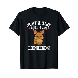 Womens Cute Funny Girl Who Loves Lionhead Rabbits Lover T-Shirt