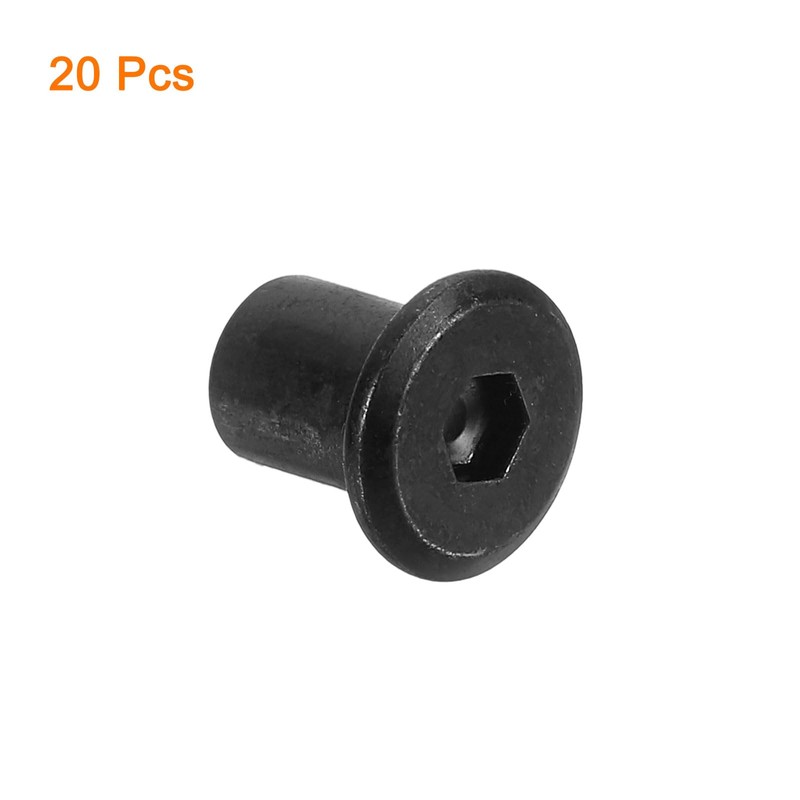 sourcing map M8 T-nuts, 20pcs Carbon Steel Hex Socket Head