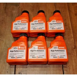 STIHL NEW Genuine STIHL (6) 2 Gal HP High Performance 2-Cycle Engine Mix Oil 5.2 fl oz