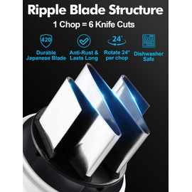 Food Chopper, Hand Chopper Dicer Easy to Clean, Manual Slap Vegetable Chopper Onion Cutter, Garlic Chopper Mincer for Onion, Nut, Tomato, Pepper, Celery, etc, White