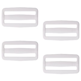 Shapenty Plastic Tri-glide Slides Button Fasteners Adjustable Webbing Triglides Slider Buckle Replacement for Belt Strap Backpack Bags Sewing DIY Craft Accessories, 4PCS (White, 2Inch)