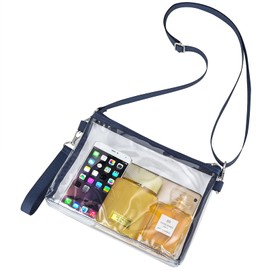 Bagenius Clear Purse Stadium Approved for Women, Transparent Clear Bag with Removable Straps for Work Festival Sporting Events and Concert - Navy
