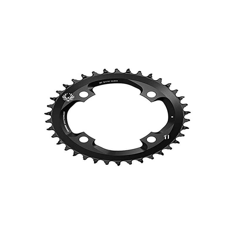 SRAM Europe Unisex's Bicycle Chainring 2286482357, Black, 38 Zähne, 104mm