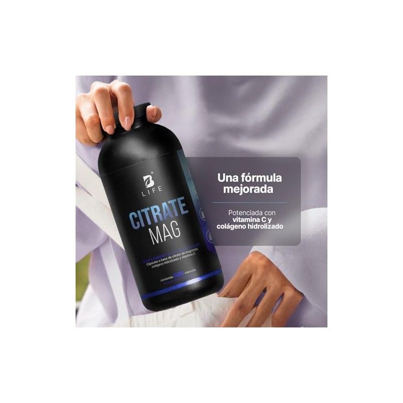 B Life Citrato de Magnesio 500 cápsulas con Vitamina C