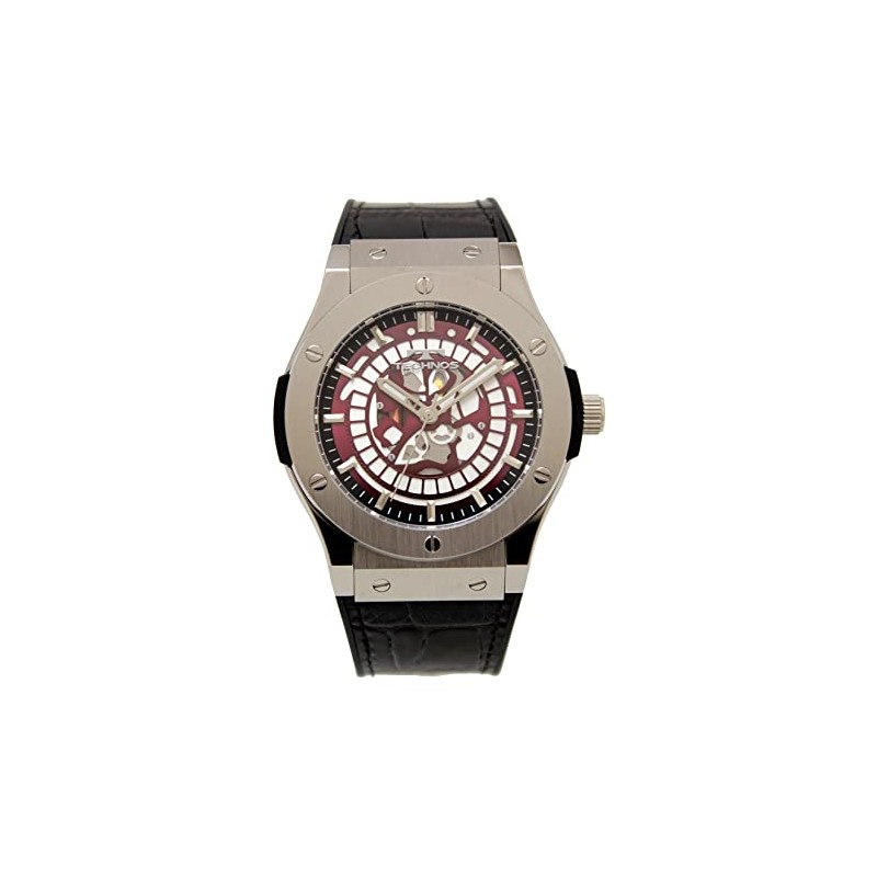 Technos Skeleton T6B55SR Men's Watch, Black, red