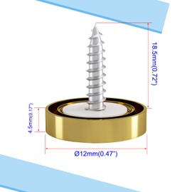 Aopin Mirror Screw Cap, Decorative Screws Cover Fasteners for Sign/Advertising Hardware Nails/Construction, Arc Gold, 12mm, 4Pcs