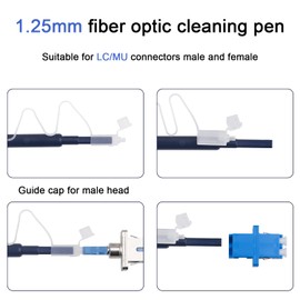 Duogalia 5 Pack Fiber Cleaner Pen for 1.25 mm LC/MU + 5 Pack Fiber Optic Cleaning Tools for 2.5mm SC/ST/FC Connector Over 800 Cleans Fiber End Face Cleans & Optical Connector Cleans (10 PC)