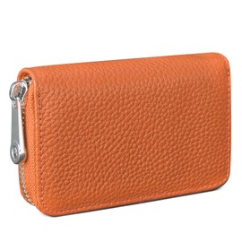 High Capacity Genuine Leather RFID Card Case, Wallet, Coin Purse, Can Store Many Cards, Unisex, Magnetic Skimming Prevention, High Quality Zipper, Available in Many Colors