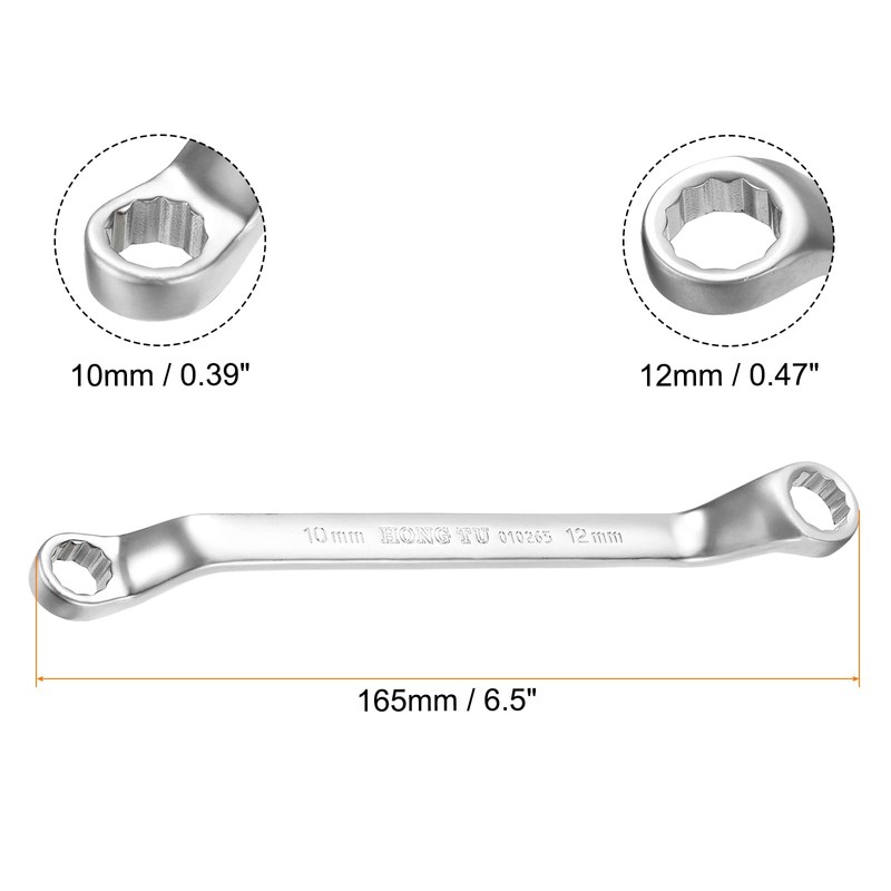 sourcing map Offset Extra Long Box End Wrench 10 x
