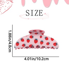 Strawberry Hair Claw Clips for Women Aesthetic Hair Clips for Thick Thin Spring Summer Barrettes Fruit Claws Hair Accessories (Style-02)
