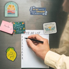 Christian Art Gifts Inspirational Refrigerator Scripture Magnet for Women & Girls with Bible Verse - The Lord is Good - Psalm 34:8 Lemon Fridge Magnet, Home & Kitchen Decorations, Size 3.15" x 2.2"