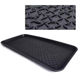 LS-LebenStil Shoe Drip Tray, Black, 60 x 40 cm, Shoe Tray, High Rim, Shoe Rack, Shoe Mat