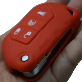 Silicone Remote Key Fob Case Covers Protectors for Jeep Wrangler Rubicon 392 JL JLU Wagoneer Gladiator JT Flip Fold Remote
