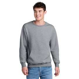 Port & Company Core Fleece Crewneck Pocket Sweatshirt PC78PKT-Athletic Heather-XL