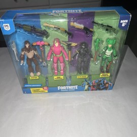 Jazwares Fortnite Squad Mode 4 Pack Bigfoot King Flamingo Elite Agent Prickly 4" Figures