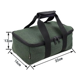 MagiDeal Electrics Saw Storage Bag Tool Bag Double Zipper Pulls Canvas,with Clear Insides Pocket,Heavy Duty Dark Green Carrying Case