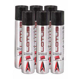 Lotus 6 Can Lotus Premium Lighter Butane Refill Fuel 3.04 oz 90ml Canister
