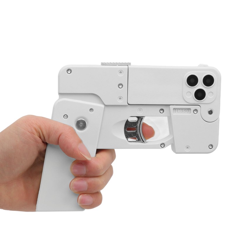 Soft Ball Shooting Toy Foldable Phone Shaped Long Range Ball