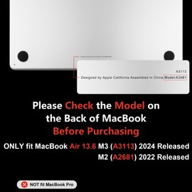 MEEgoodo Case for M3 MacBook Air 13.6 inch Case 2024 2022 A3113 A2681 with M3 M2,Heavy Duty Rugged Shockproof Laptop Hard Shell Case with TPU Hard Frame & Fold Kickstand & Connection Design, Navy Blue