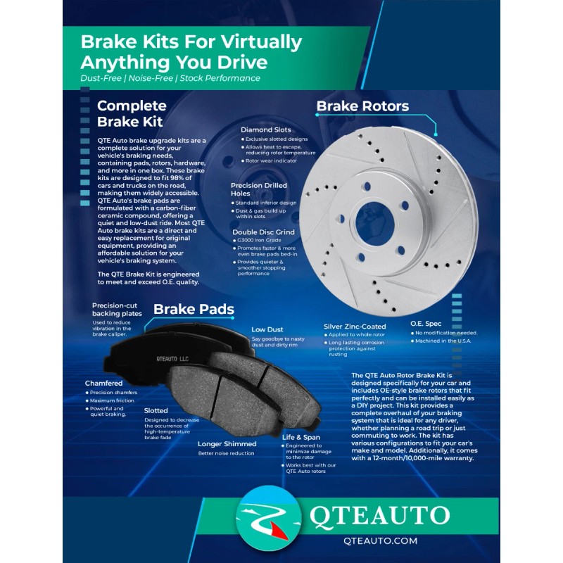 Set of 8 Front-Rear Ceramic Brake Pad Kit For 2010-2013
