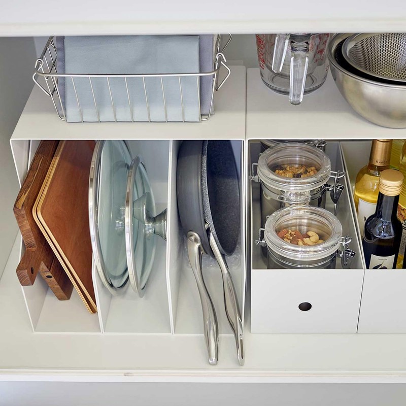 Yamazaki Home Tower Steel Under Cabinet Storage Organizer for Dishes,